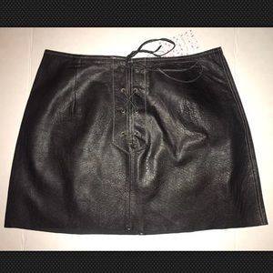 Free People Genuine Buff Leather skirt size 10